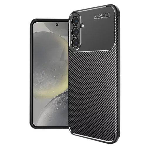 Techsuit - CarbonFiber szilikon tok - Samsung Galaxy S24 - Fekete