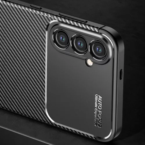 Techsuit - CarbonFiber szilikon tok - Samsung Galaxy S24 - Fekete