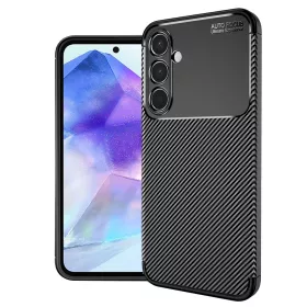   Techsuit - CarbonFiber szilikon tok - Samsung Galaxy A55 5G - Fekete
