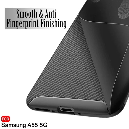 Techsuit - CarbonFiber szilikon tok - Samsung Galaxy A55 5G - Fekete
