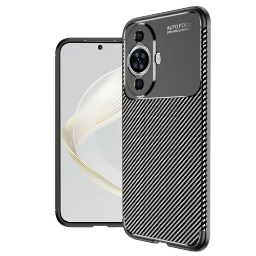 Techsuit - CarbonFiber szilikon tok - Huawei nova 11 / nova 12s - Fekete