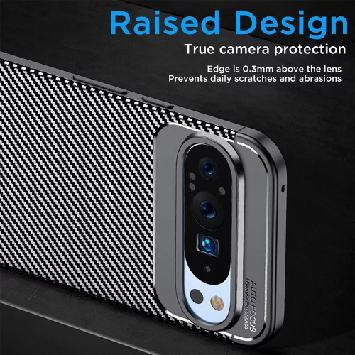 Techsuit - CarbonFiber szilikon tok - Google Pixel 9 Pro - Fekete