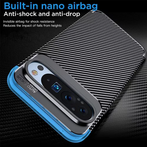 Techsuit - CarbonFiber szilikon tok - Google Pixel 9 Pro - Fekete