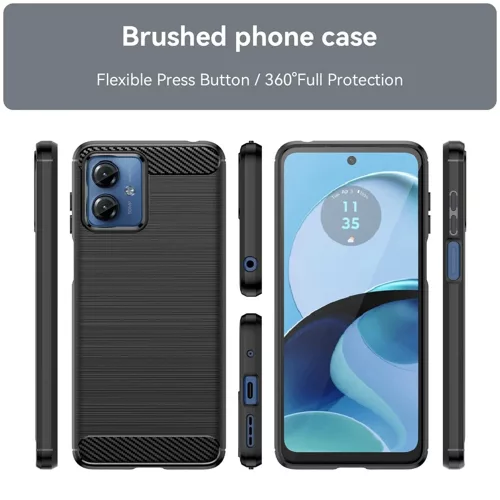Techsuit - Carbon szilikon tok - Motorola Moto G14 - Kék