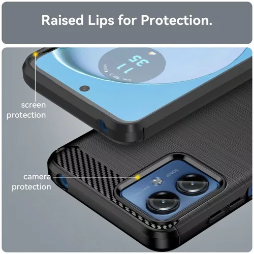 Techsuit - Carbon szilikon tok - Motorola Moto G14 - Kék