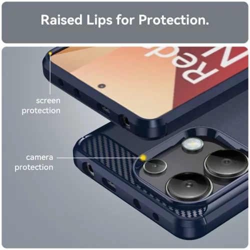 Techsuit - Carbon szilikon tok - Xiaomi Redmi Note 13 4G - Kék
