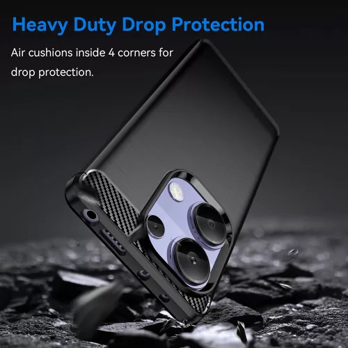 Techsuit - Carbon szilikon tok - Xiaomi Redmi Note 13 Pro 4G / Poco M6 Pro 4G - Kék