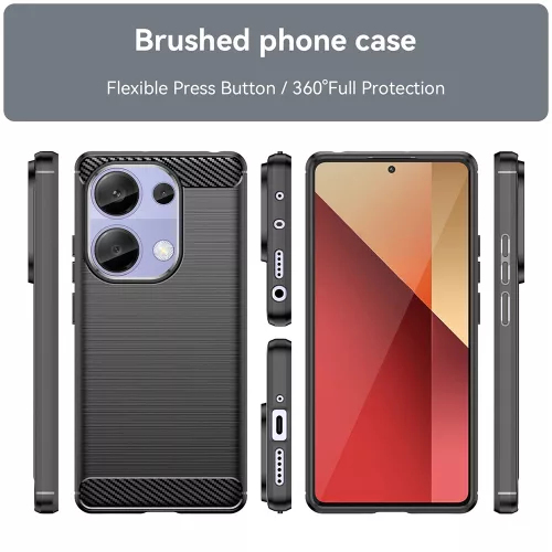 Techsuit - Carbon szilikon tok - Xiaomi Redmi Note 13 Pro 4G / Poco M6 Pro 4G - Kék