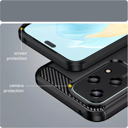 Techsuit - Carbon szilikon tok - Honor 200 Lite - Fekete