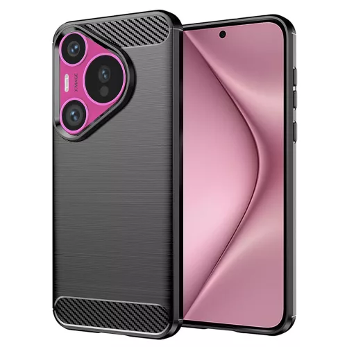 Techsuit - Carbon szilikon tok - Huawei Pura 70 - Fekete