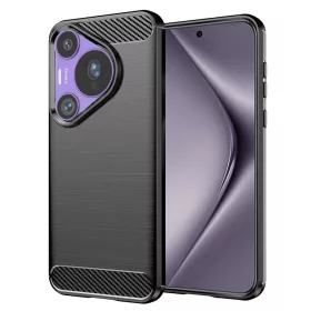 Techsuit - Carbon szilikon tok - Huawei Pura 70 Pro - Fekete