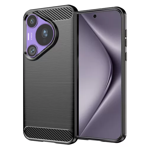 Techsuit - Carbon szilikon tok - Huawei Pura 70 Pro - Fekete