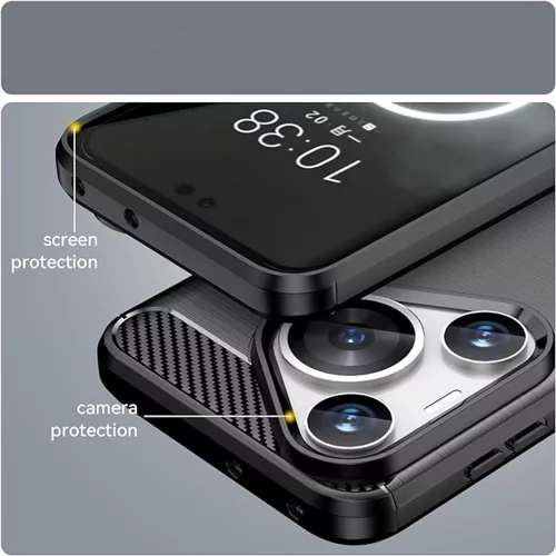 Techsuit - Carbon szilikon tok - Huawei Pura 70 Pro - Fekete