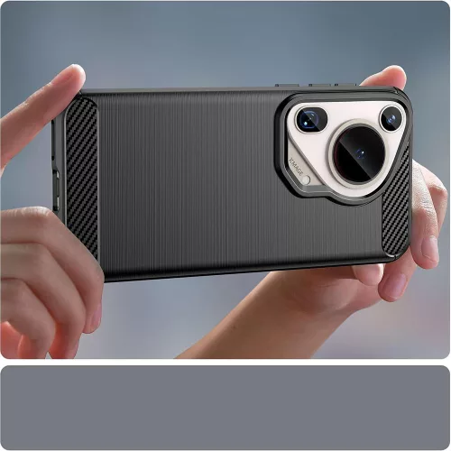 Techsuit - Carbon szilikon tok - Huawei Pura 70 Ultra - Fekete