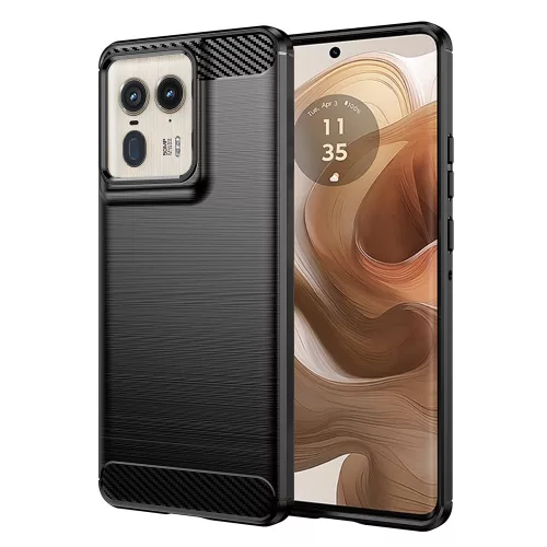 Techsuit - Carbon szilikon tok - Motorola Edge 50 Ultra - Fekete