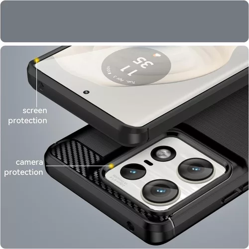 Techsuit - Carbon szilikon tok - Motorola Edge 50 Ultra - Fekete