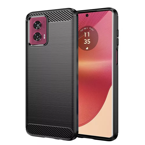 Techsuit - Carbon szilikon tok - Motorola Edge 50 Fusion - Fekete