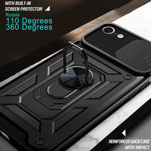 Techsuit - CamShield ütésálló tok - iPhone 16e / iPhone 17e - Fekete