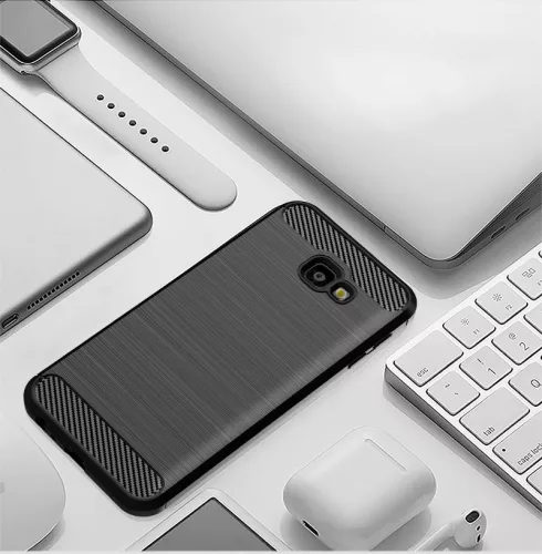 Techsuit - Carbon szilikon tok - Samsung Galaxy J4 Plus - Fekete