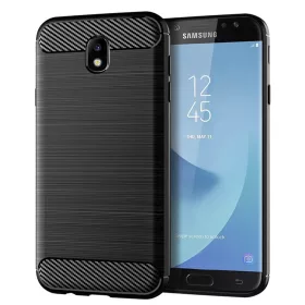   Techsuit - Carbon szilikon tok - Samsung Galaxy J7 2017 - Fekete