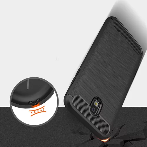 Techsuit - Carbon szilikon tok - Samsung Galaxy J7 2017 - Fekete
