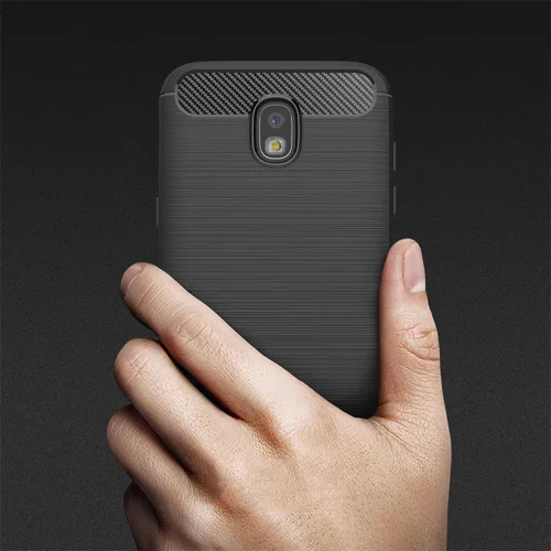 Techsuit - Carbon szilikon tok - Samsung Galaxy J7 2017 - Fekete