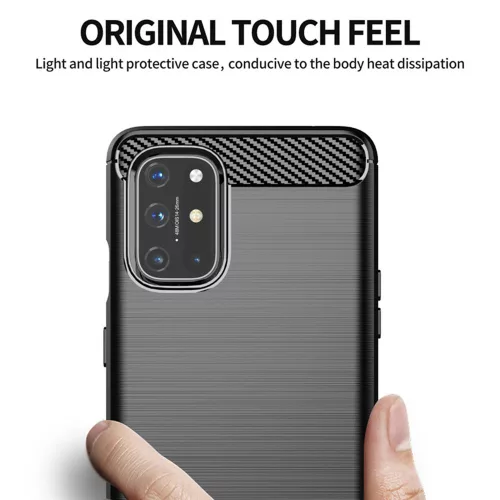 Techsuit - Carbon szilikon tok - OnePlus 9 - Fekete