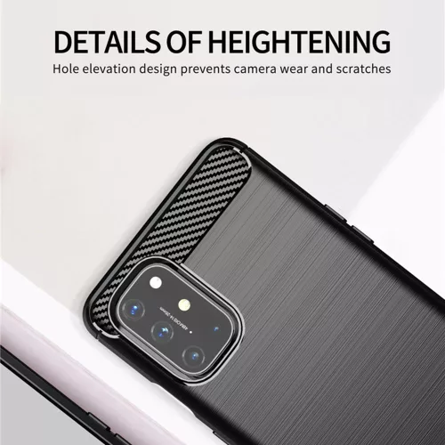 Techsuit - Carbon szilikon tok - OnePlus 9 - Fekete