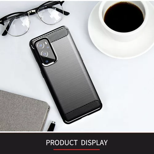 Techsuit - Carbon szilikon tok - OnePlus 9 Pro - Fekete