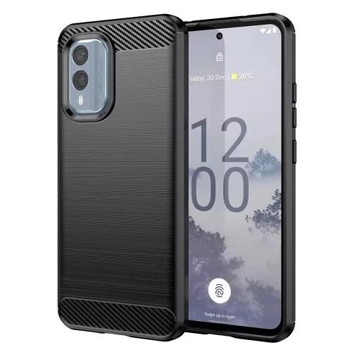 Techsuit - Carbon szilikon tok - Nokia X30 - Fekete