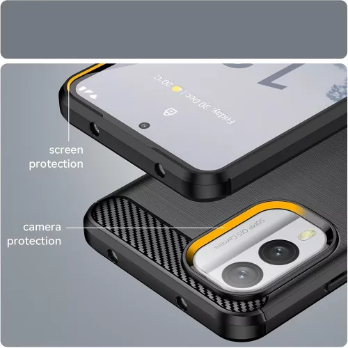 Techsuit - Carbon szilikon tok - Nokia X30 - Fekete