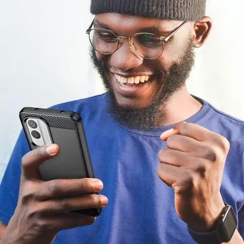 Techsuit - Carbon szilikon tok - Nokia X30 - Fekete