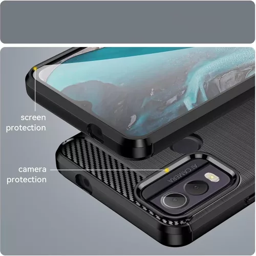 Techsuit - Carbon szilikon tok - Nokia C22 - Fekete