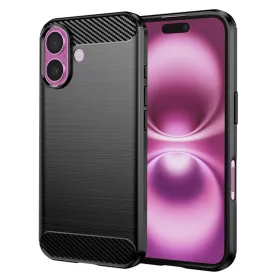 Techsuit - Carbon szilikon tok - iPhone 16 Plus - Fekete