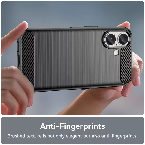 Techsuit - Carbon szilikon tok - iPhone 16 Plus - Fekete