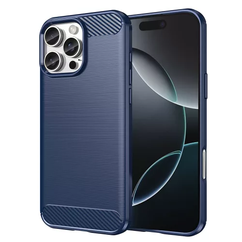 Techsuit - Carbon szilikon tok - iPhone 16 Pro - Kék