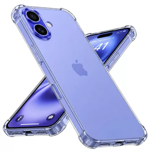 Techsuit - Shockproof Átlátszó Ütésálló Szilikon tok (Teljesen kivágott kamerarésszel) - iPhone 16 - Átlátszó