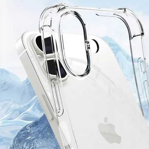 Techsuit - Shockproof Átlátszó Ütésálló Szilikon tok (Teljesen kivágott kamerarésszel) - iPhone 16 - Átlátszó