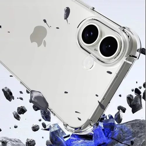 Techsuit - Shockproof Átlátszó Ütésálló Szilikon tok (Teljesen kivágott kamerarésszel) - iPhone 16 - Átlátszó