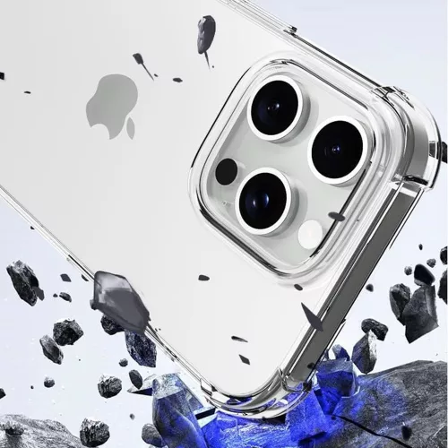 Techsuit - Shockproof Átlátszó Ütésálló Szilikon tok (Teljesen kivágott kamerarésszel) - iPhone 16 Pro - Átlátszó