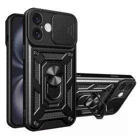Techsuit - CamShield ütésálló tok - iPhone 16 - Fekete