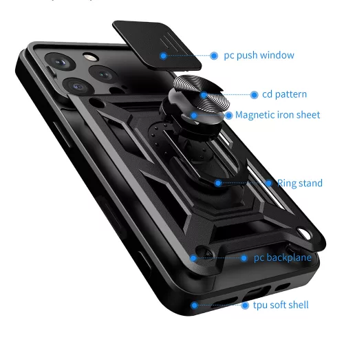 Techsuit - CamShield ütésálló tok - iPhone 16 Pro - Kék