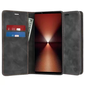   Techsuit - Confy Cover kinyitható tok - Sony Xperia 1 VI - Fekete