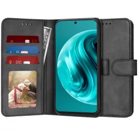   Techsuit - Diary Book kinyitható tok - Huawei nova 12i / 13i - Fekete