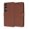 Techsuit - Leather Folio kinyitható tok - Sony Xperia 1 VI - Barna