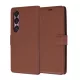 Techsuit - Leather Folio kinyitható tok - Sony Xperia 1 VI - Barna