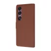 Techsuit - Leather Folio kinyitható tok - Sony Xperia 1 VI - Barna