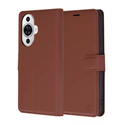 Techsuit - Leather Folio kinyitható tok - Huawei nova 11 / nova 12s - Barna