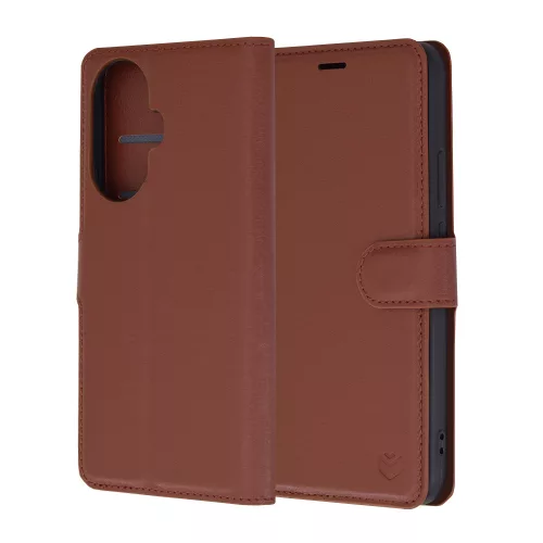 Techsuit - Leather Folio kinyitható tok - Huawei nova 11 / nova 12s - Barna