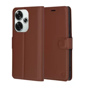   Techsuit - Leather Folio kinyitható tok - Xiaomi Poco F6 - Barna